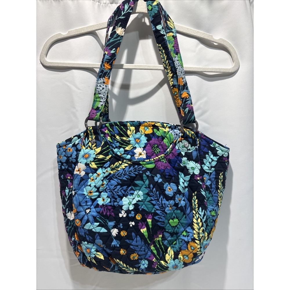 Vera Bradley Glenna Satchel Bag In Midnight Blues Pockets Shoulder Bag